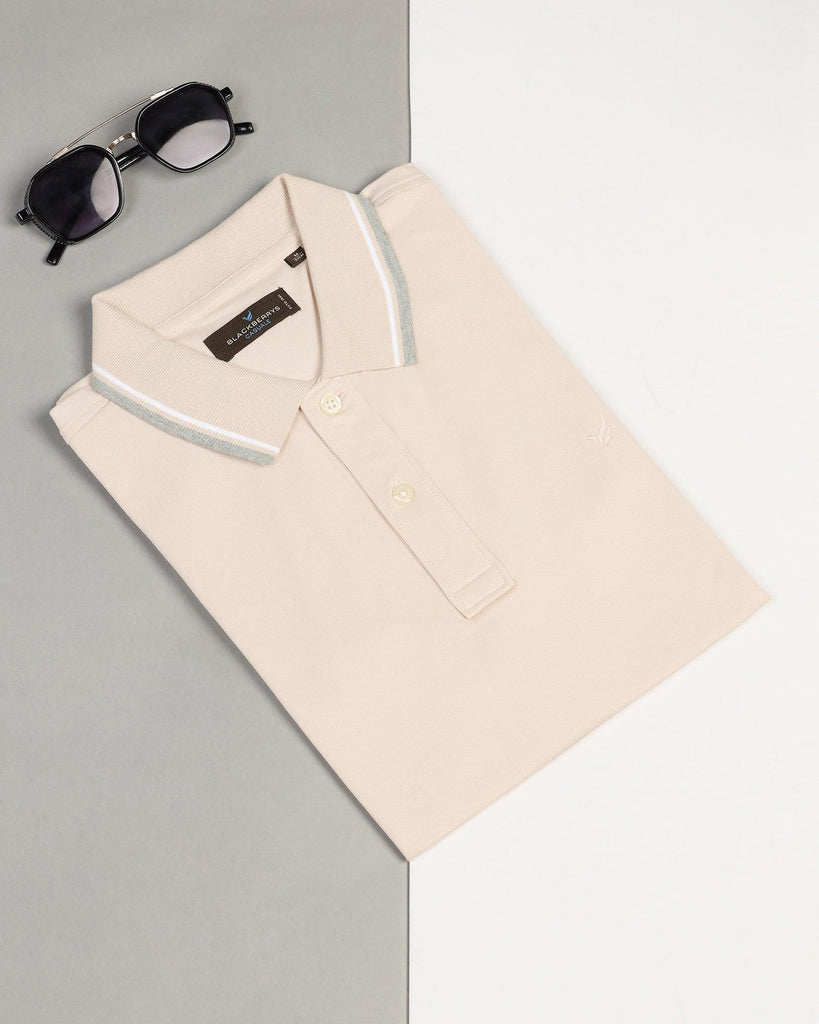 Polo Cream Solid T-Shirt - Walter