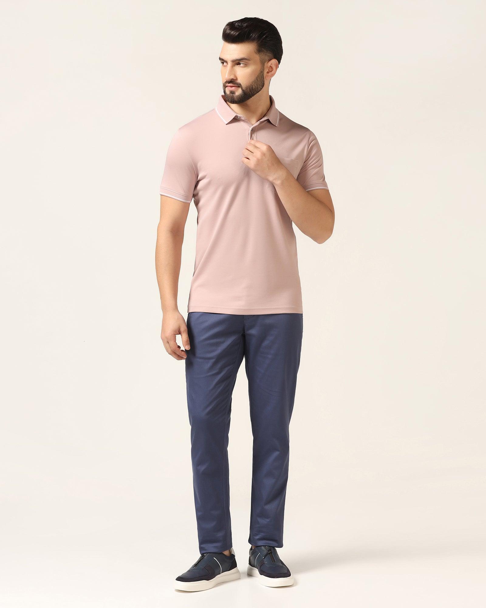 Polo Dusty Pink Solid T-Shirt - Adam - Blackberrys
