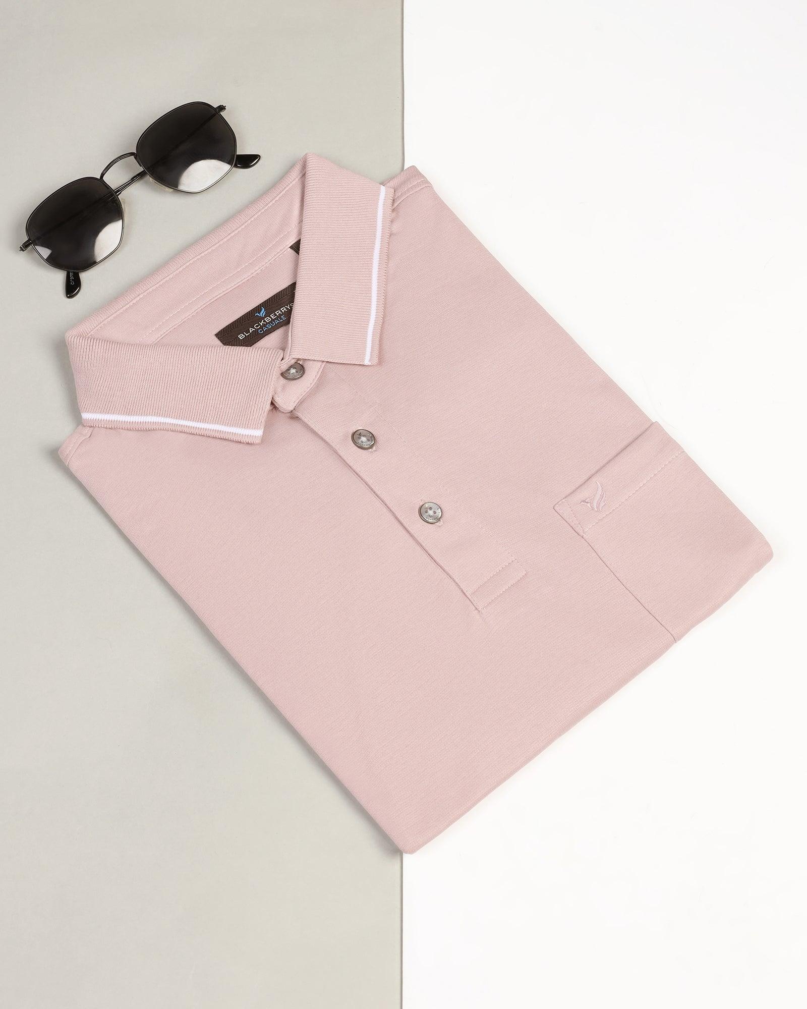Polo Dusty Pink Solid T-Shirt - Adam - Blackberrys