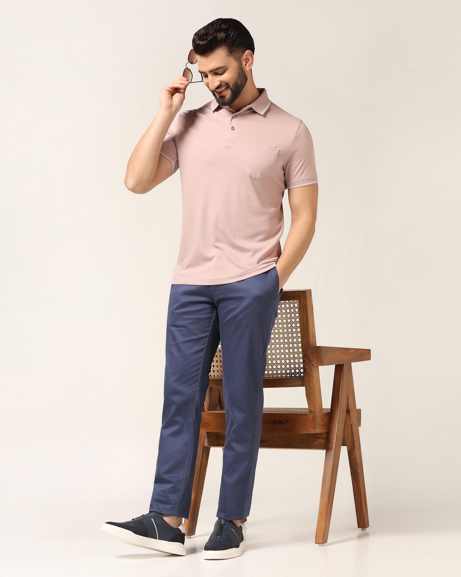 Polo Dusty Pink Solid T-Shirt - Adam - Blackberrys