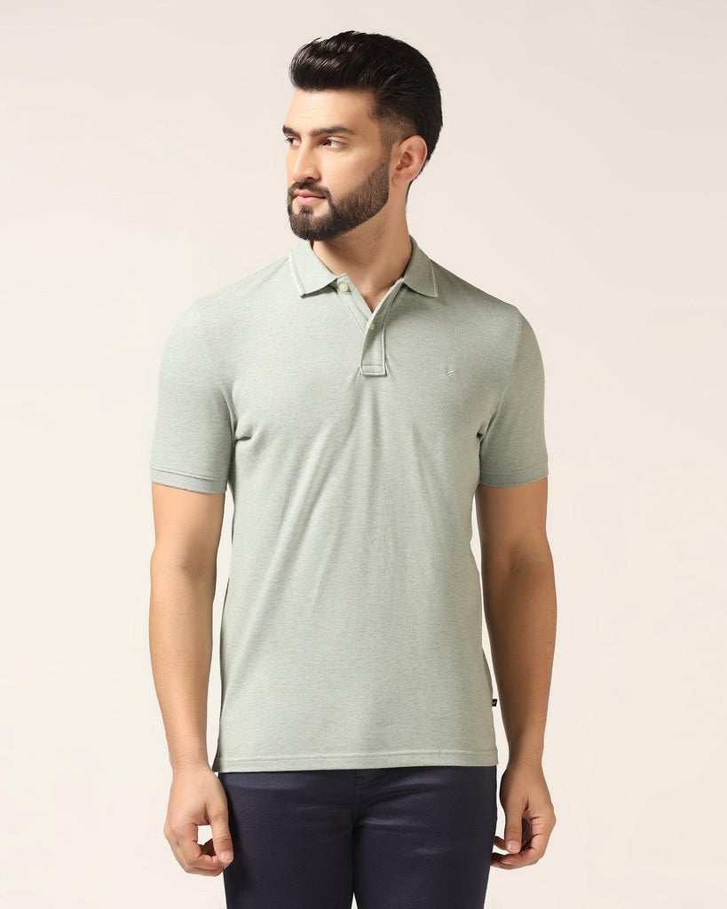 Polo Green Melange Solid T-Shirt - Alec