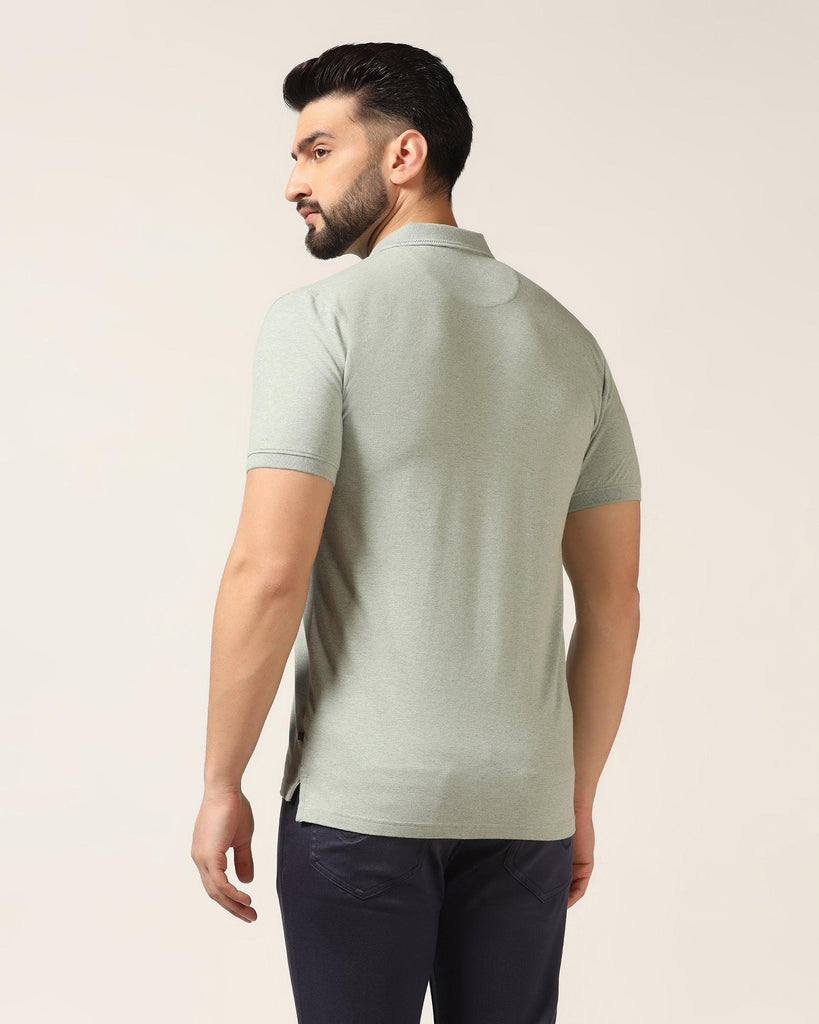 Polo Green Melange Solid T-Shirt - Alec