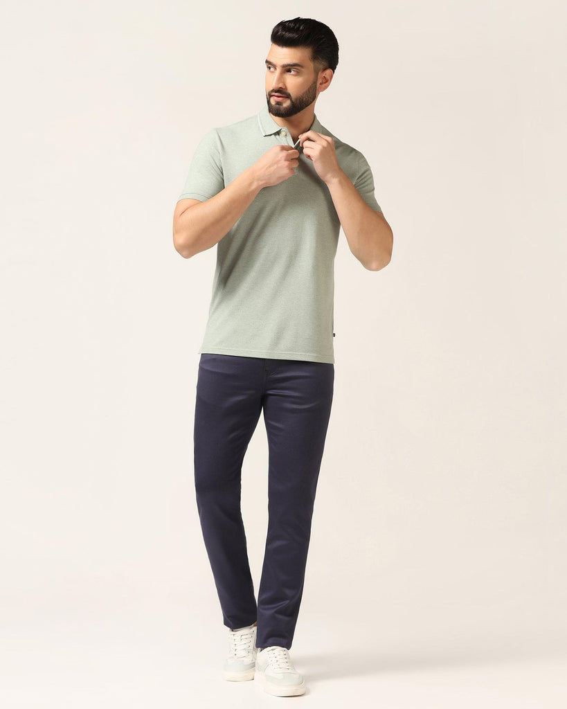 Polo Green Melange Solid T-Shirt - Alec