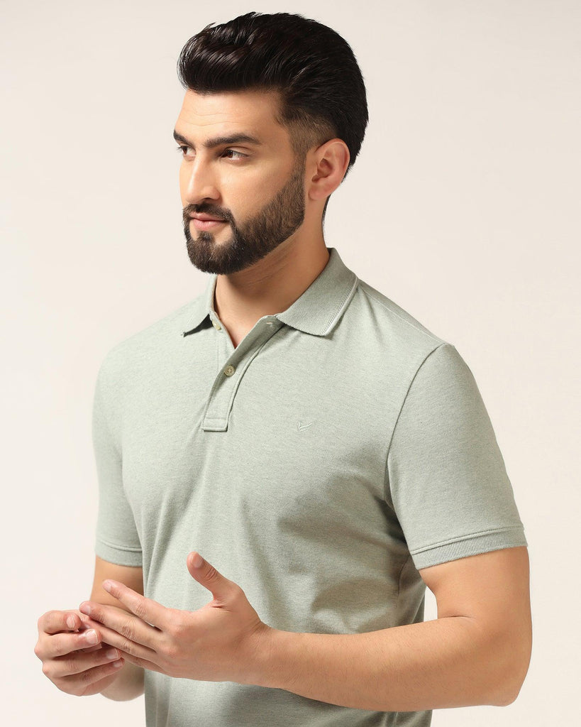 Polo Green Melange Solid T-Shirt - Alec