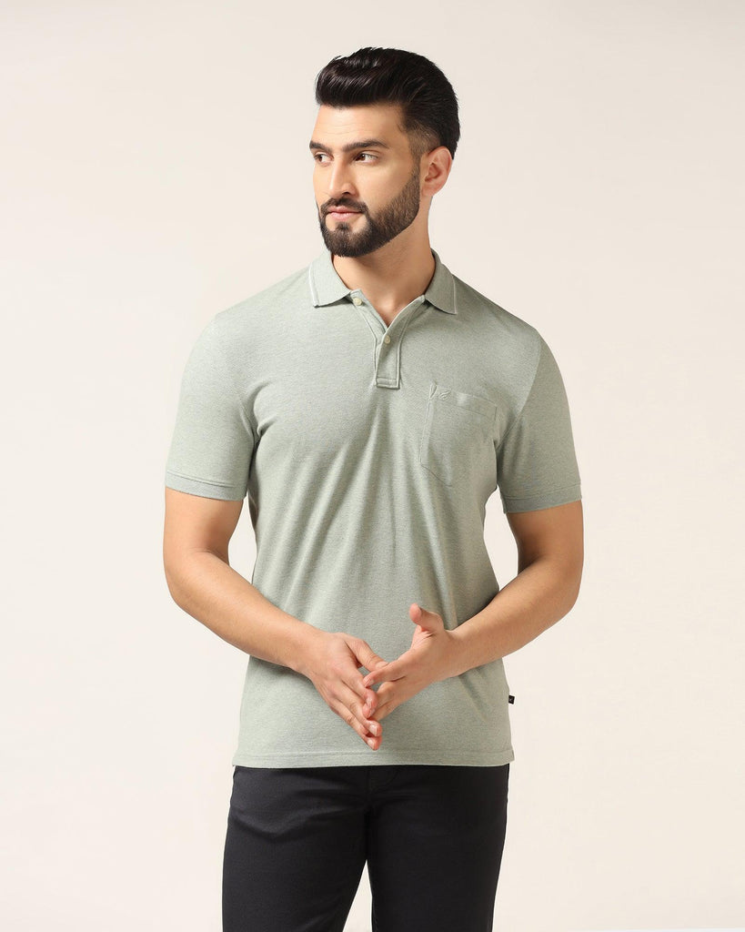 Polo Green Melange Solid T-Shirt - Alec