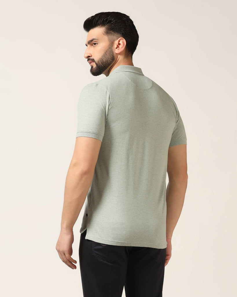 Polo Green Melange Solid T-Shirt - Alec