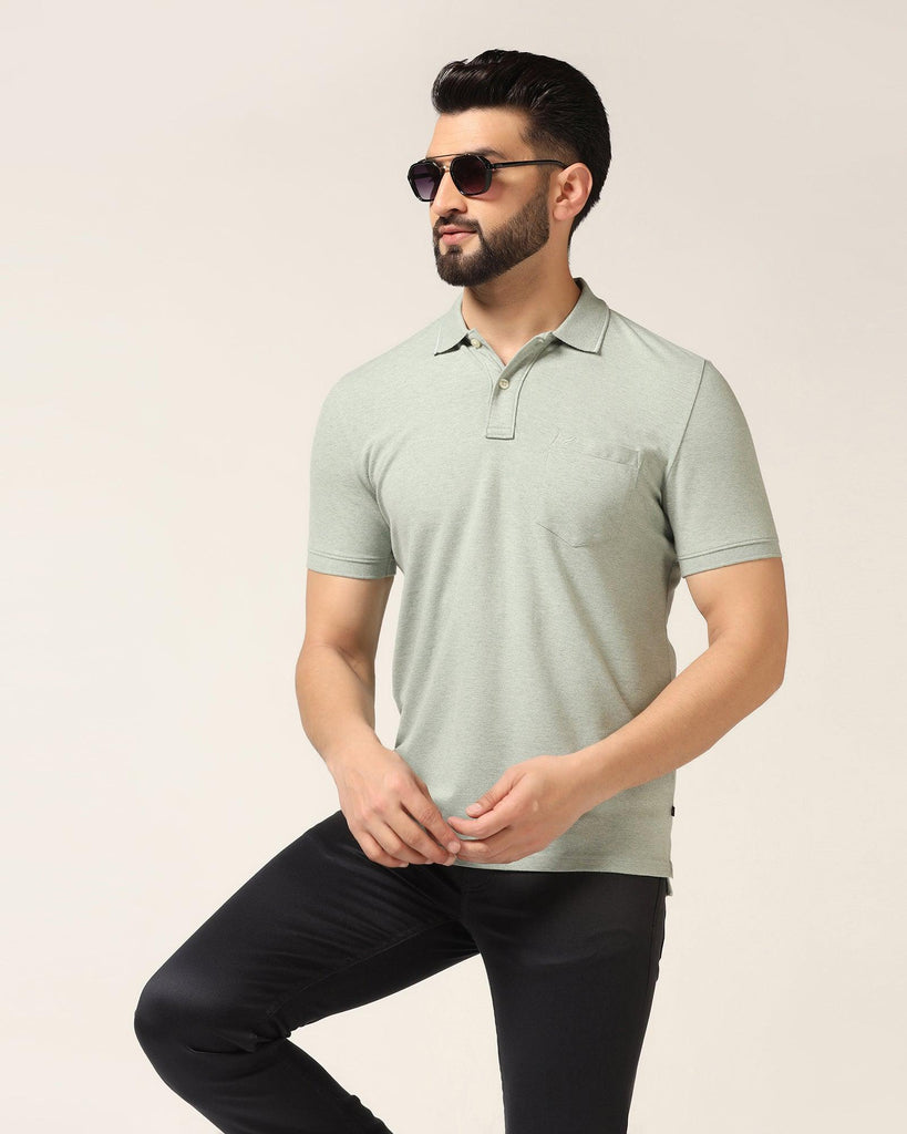 Polo Green Melange Solid T-Shirt - Alec