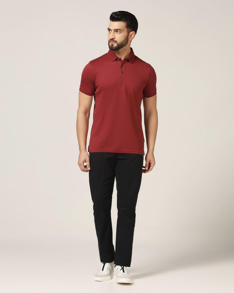 Polo Red Melange Solid T-Shirt - Felix