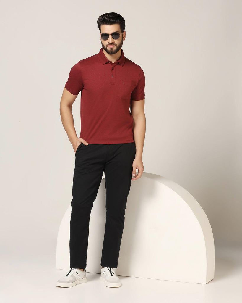 Polo Red Melange Solid T-Shirt - Felix