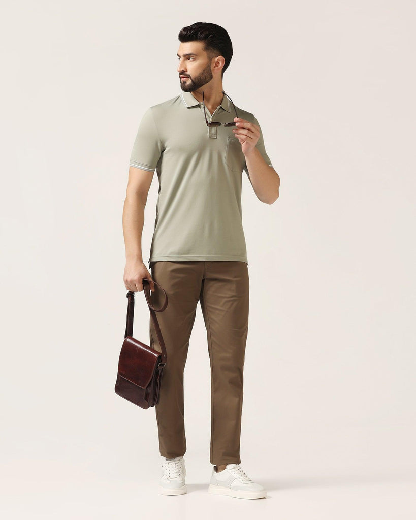 Polo Stone Green Solid T-Shirt - Walter