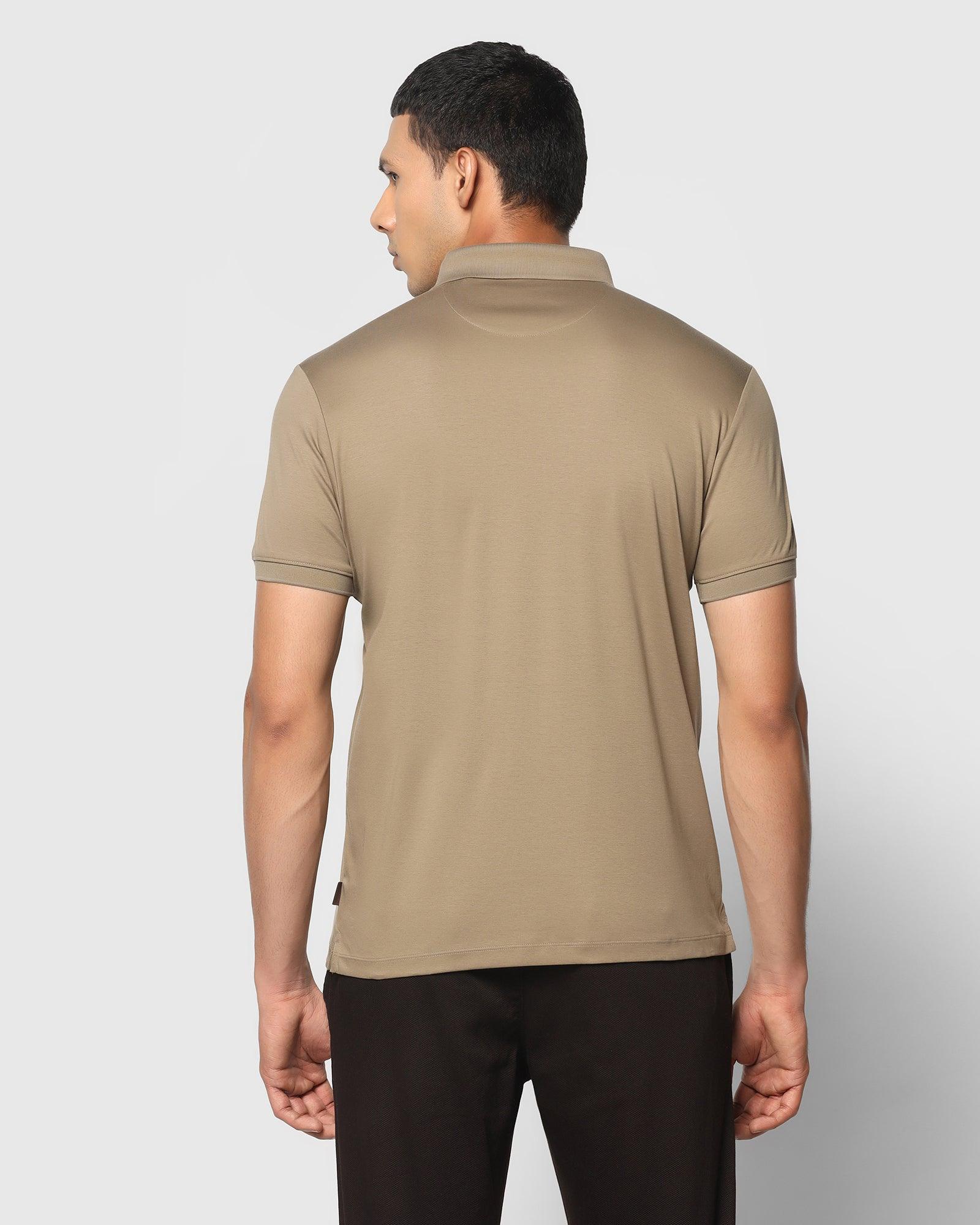 Polo Beige Solid T-Shirt - Toll