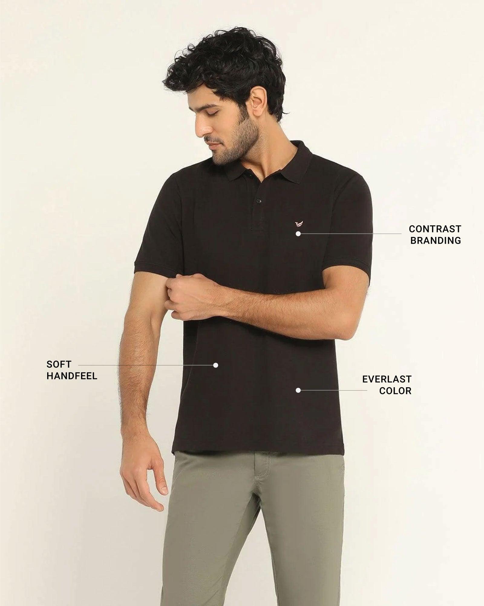 Polo Black Solid T Shirt - Bonnel
