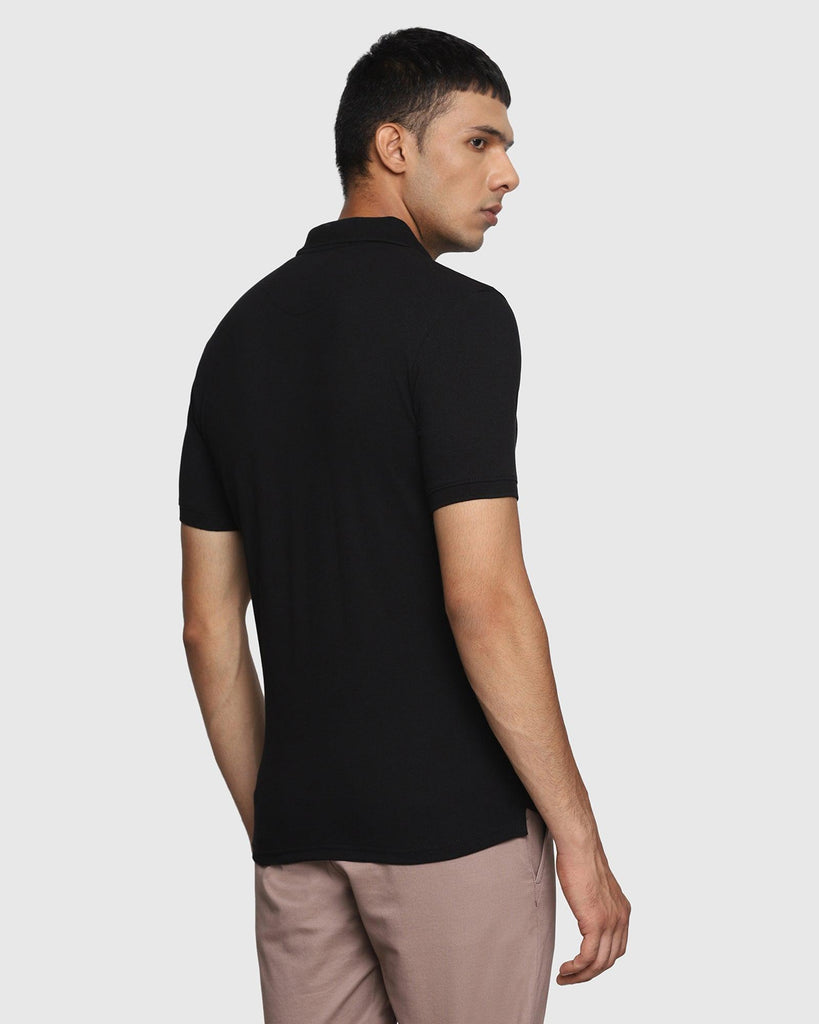 Polo Black Solid T-Shirt - Romeo