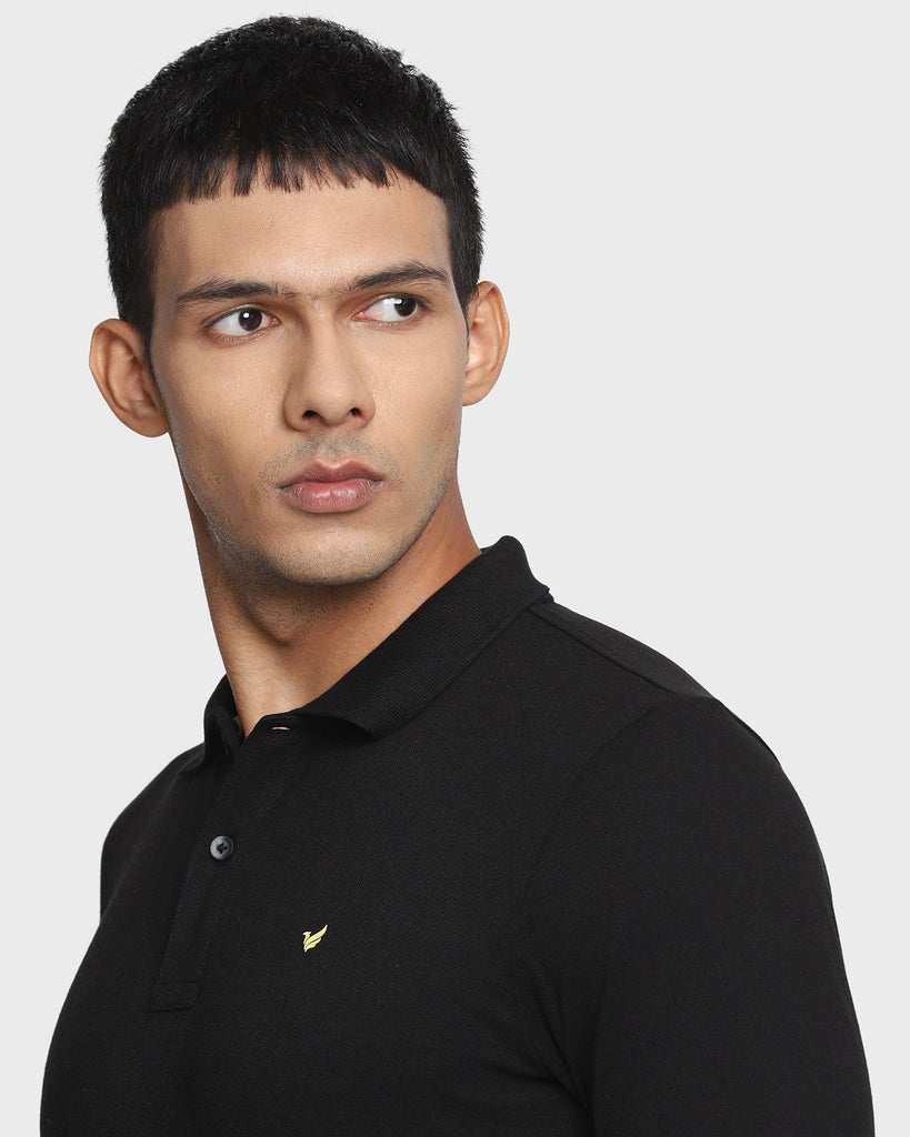 Polo Black Solid T-Shirt - Romeo