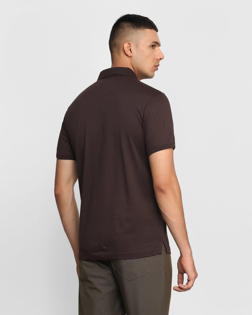 Polo Dark Brown Solid T-Shirt - David