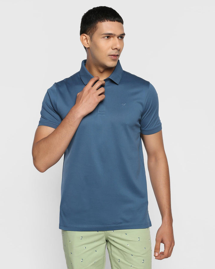 Polo Deep Blue Solid T-Shirt - Mercury