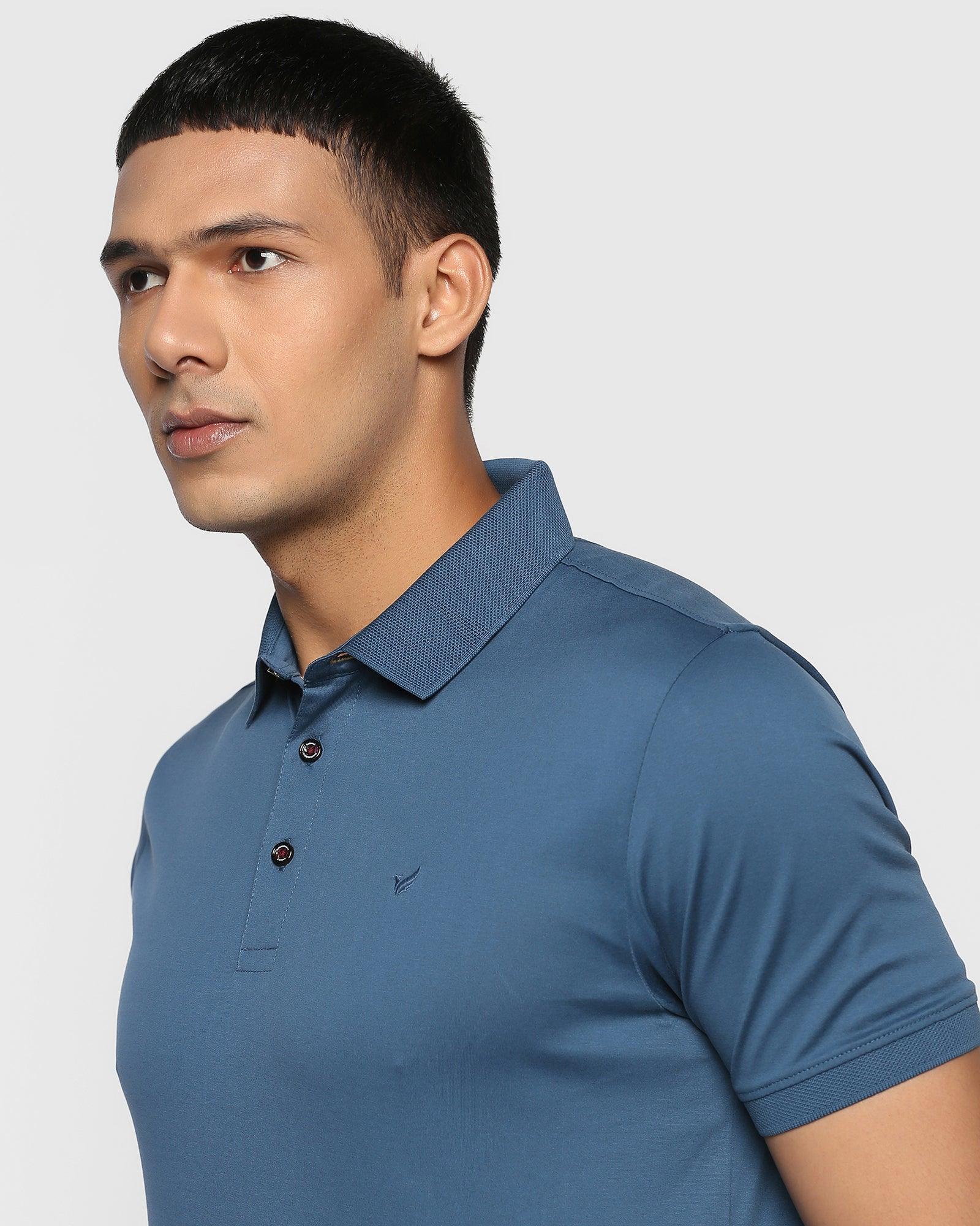 Polo Deep Blue Solid T Shirt - Mercury