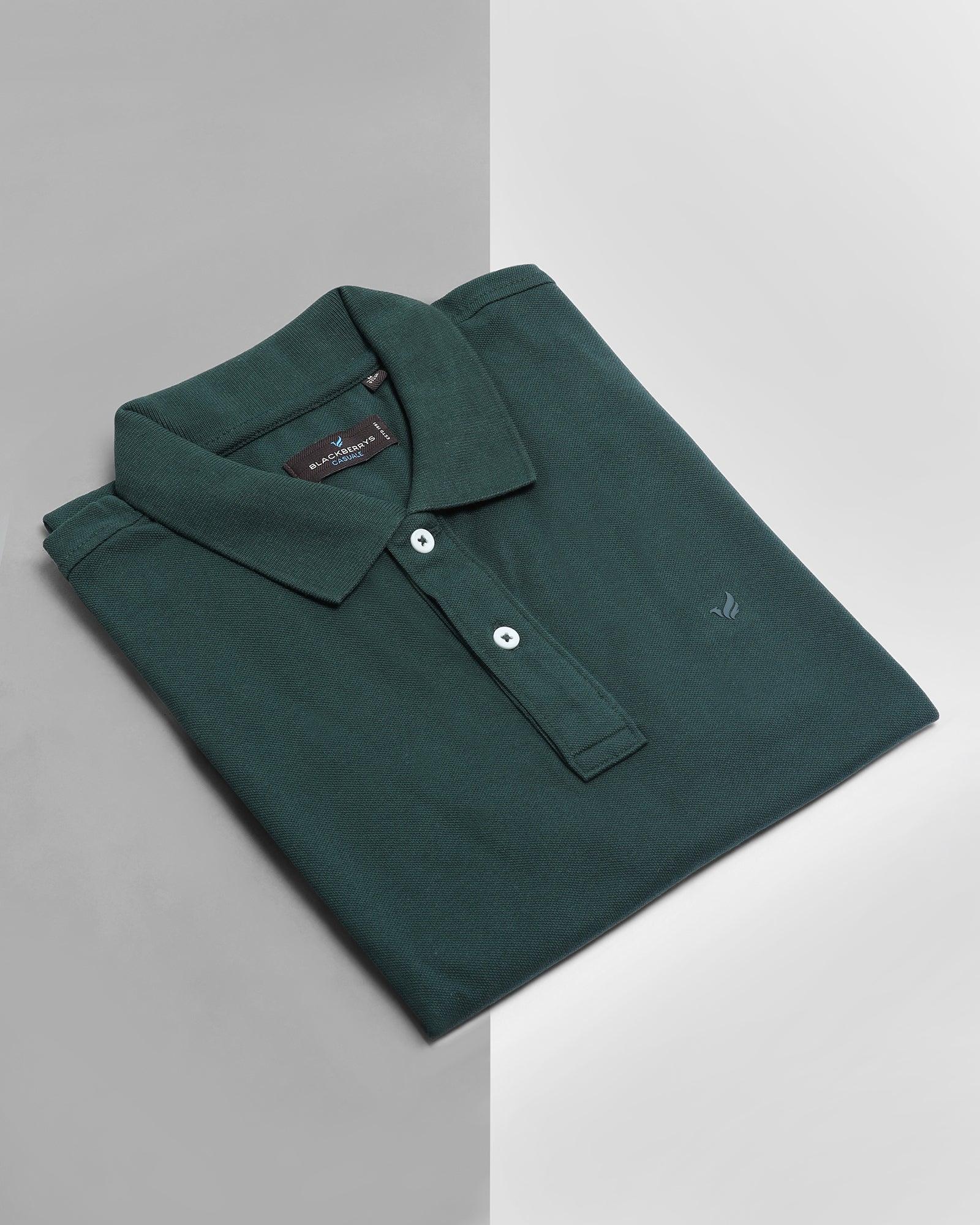 Solid Polo T Shirt In Green (Bright) - Blackberrys