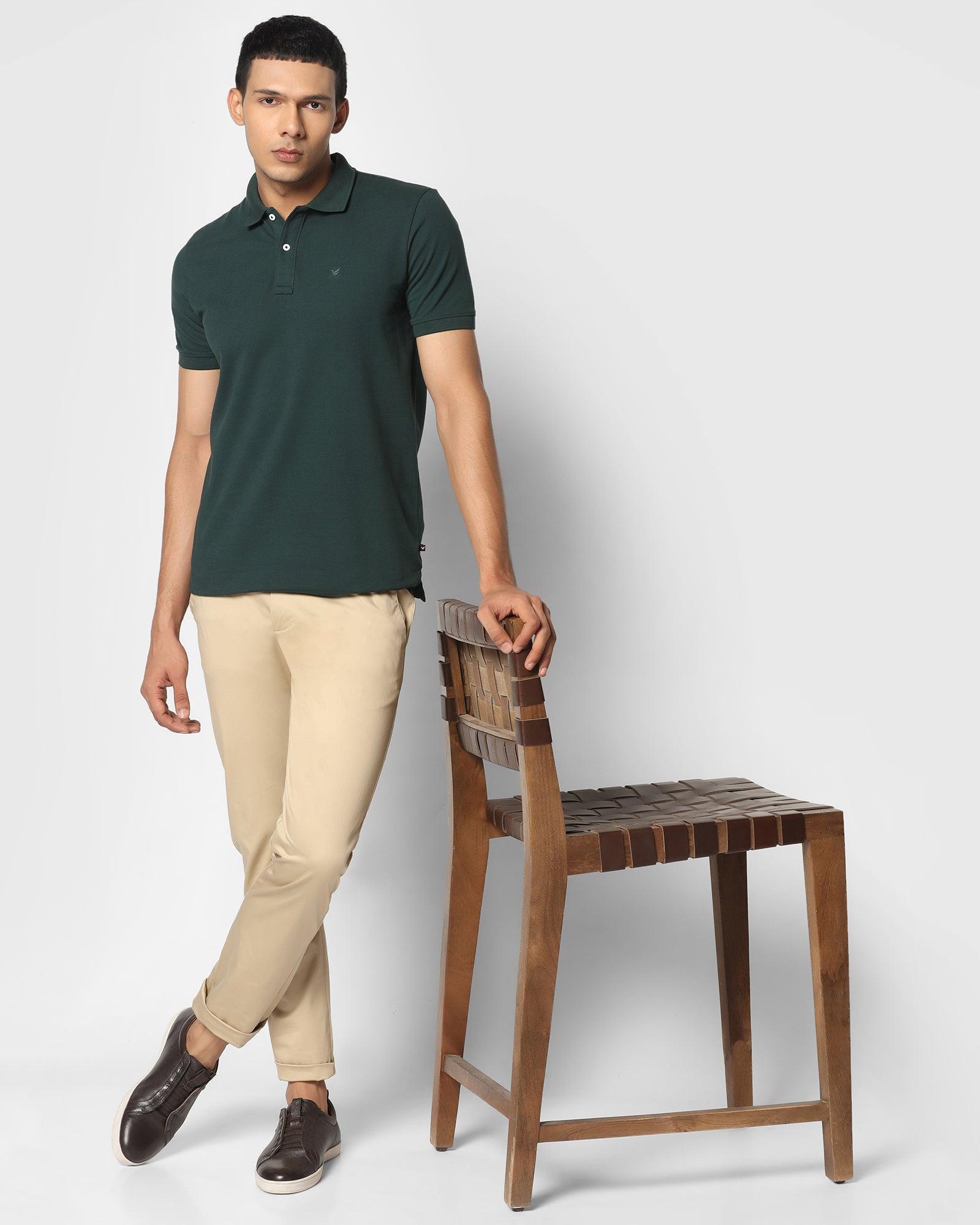 Solid Polo T Shirt In Green (Bright) - Blackberrys