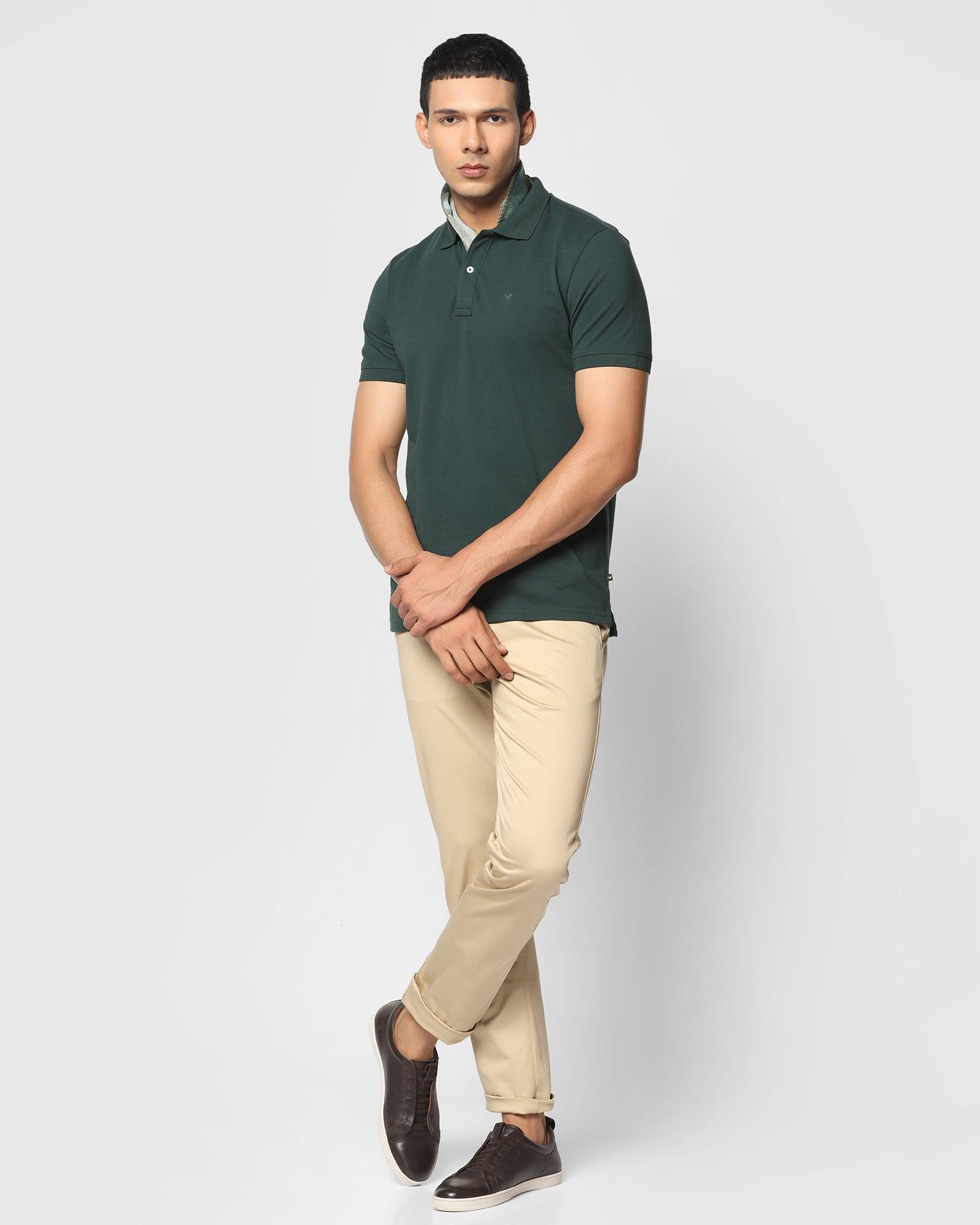 Solid Polo T Shirt In Green (Bright) - Blackberrys
