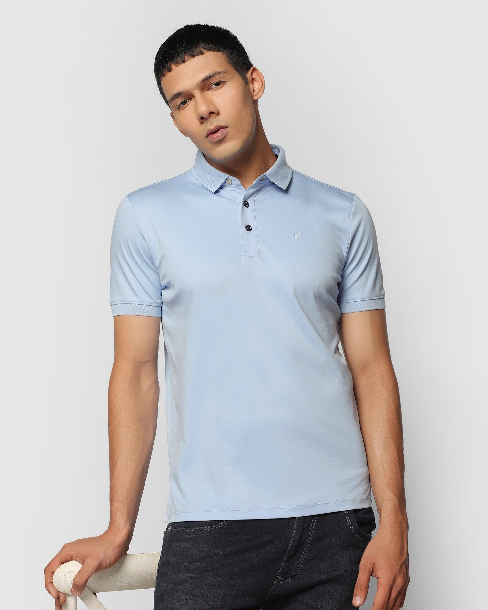 Polo Light Blue Solid T Shirt - Toll