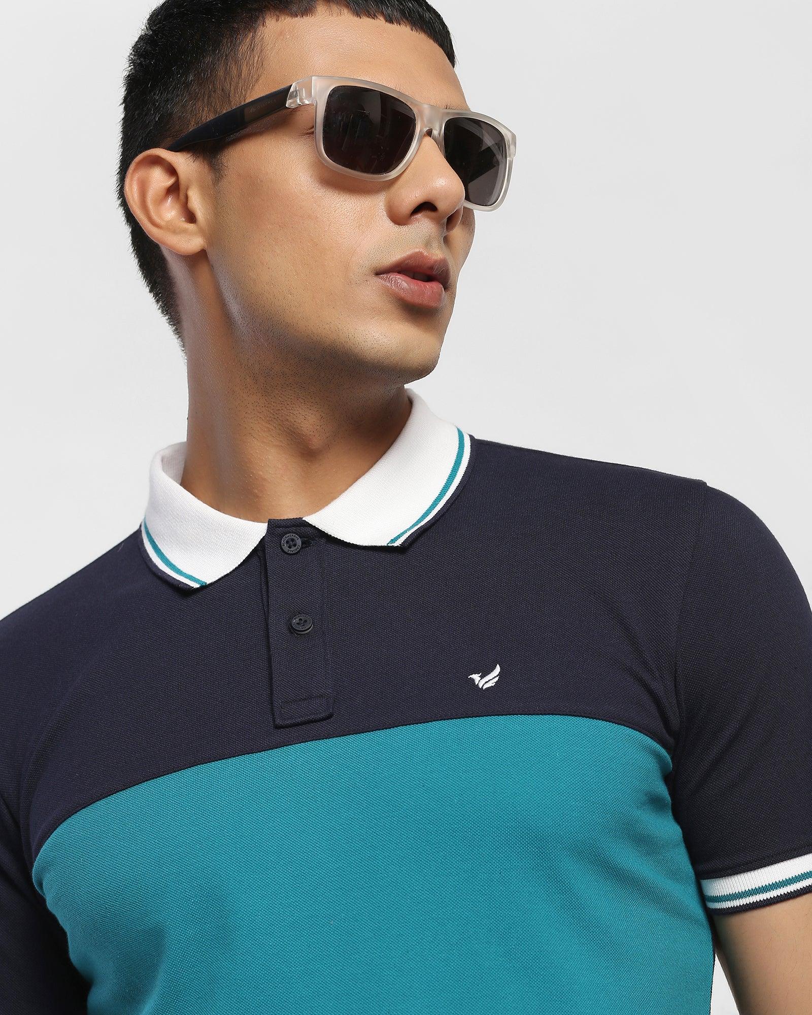Polo Navy Solid T Shirt - Helium