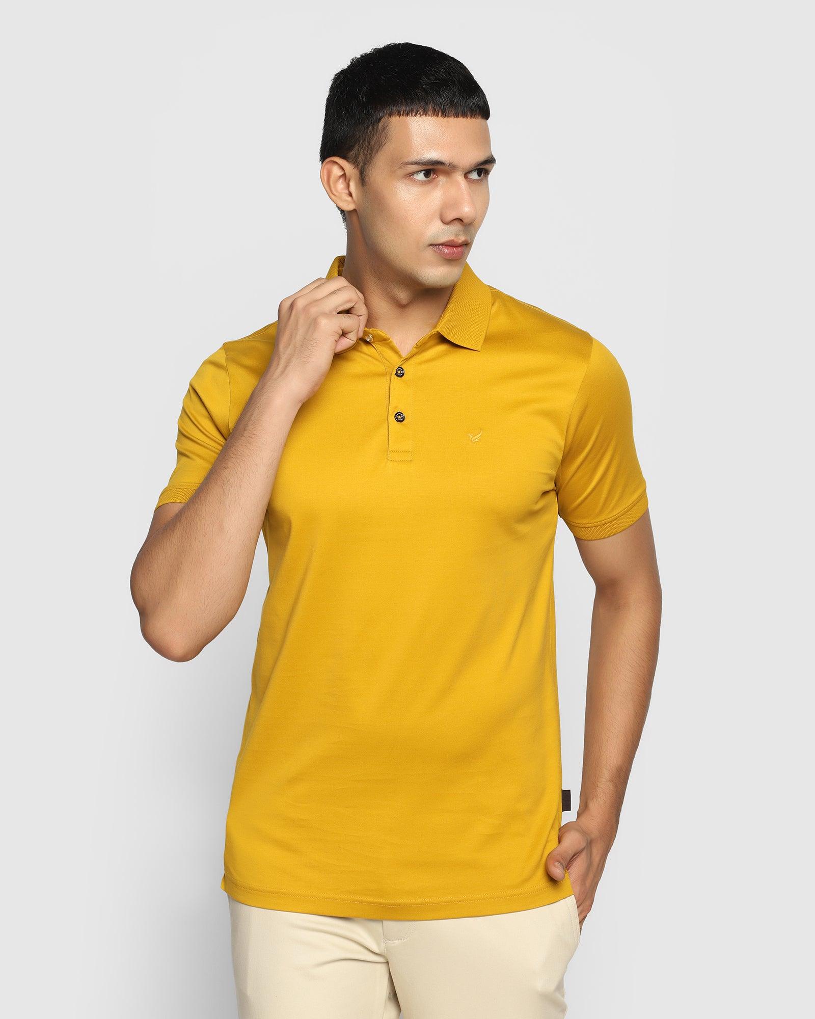 Polo Ochre Yellow Solid T-Shirt - Mercury