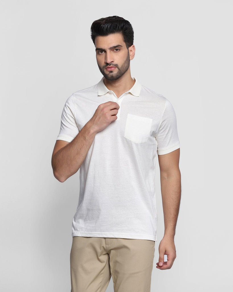 Polo Off White Solid T-Shirt - Figma