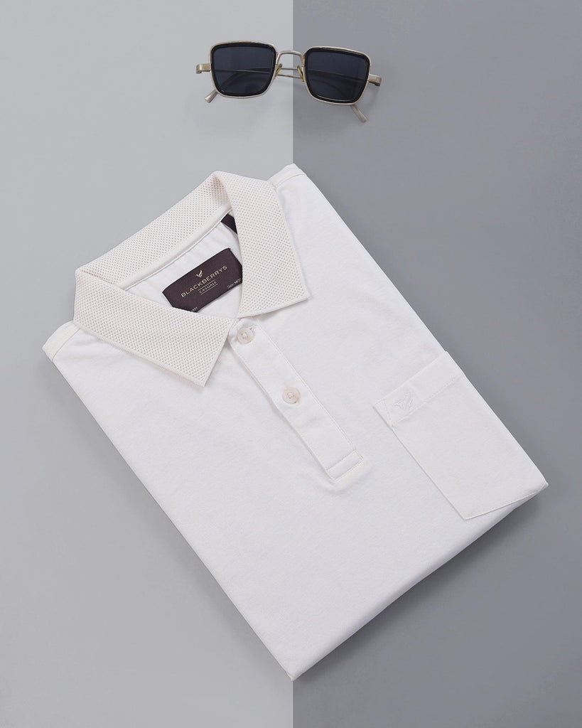 Polo Off White Solid T-Shirt - Figma