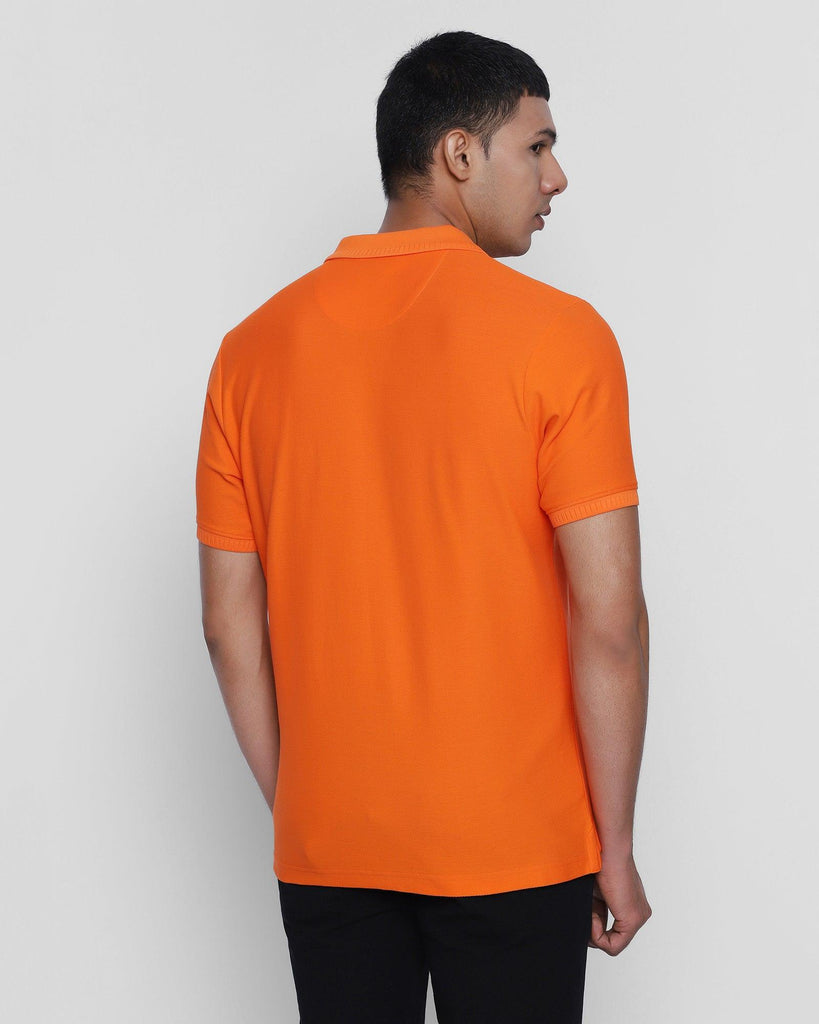 Polo Orange Solid T-Shirt - Cloud