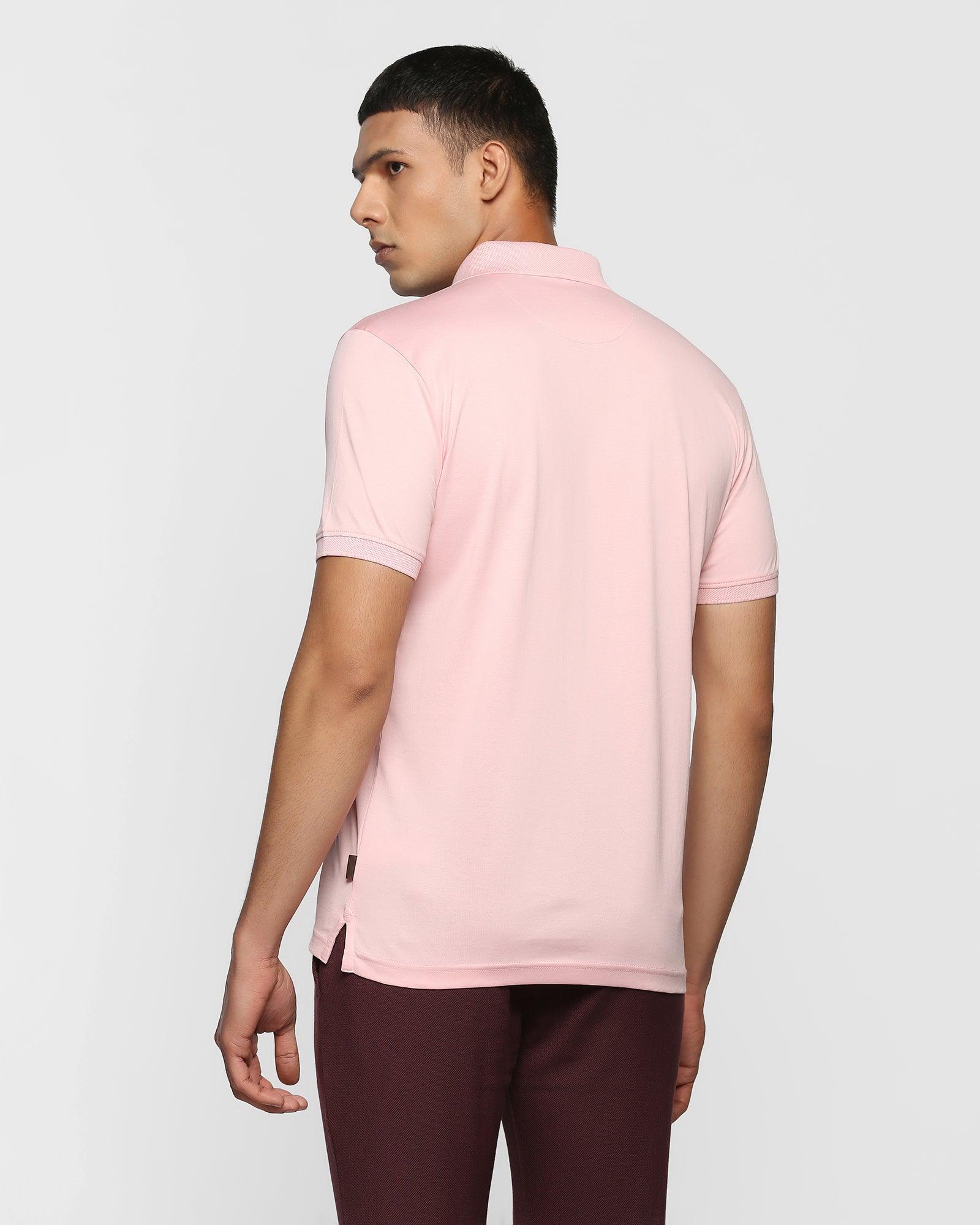 Polo Pink Solid T-Shirt - Mercury