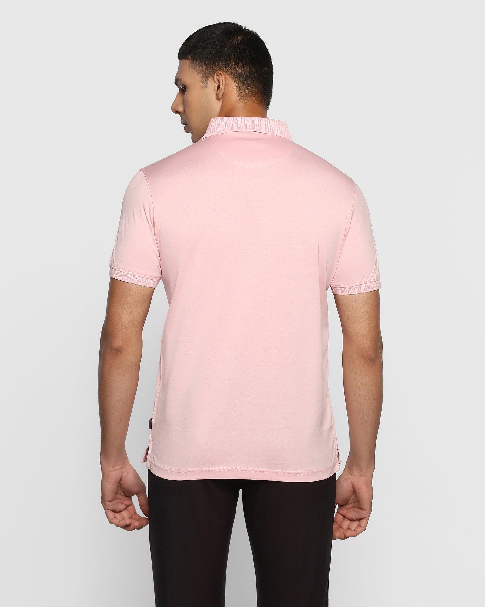 Polo Pink Solid T Shirt - Mercury