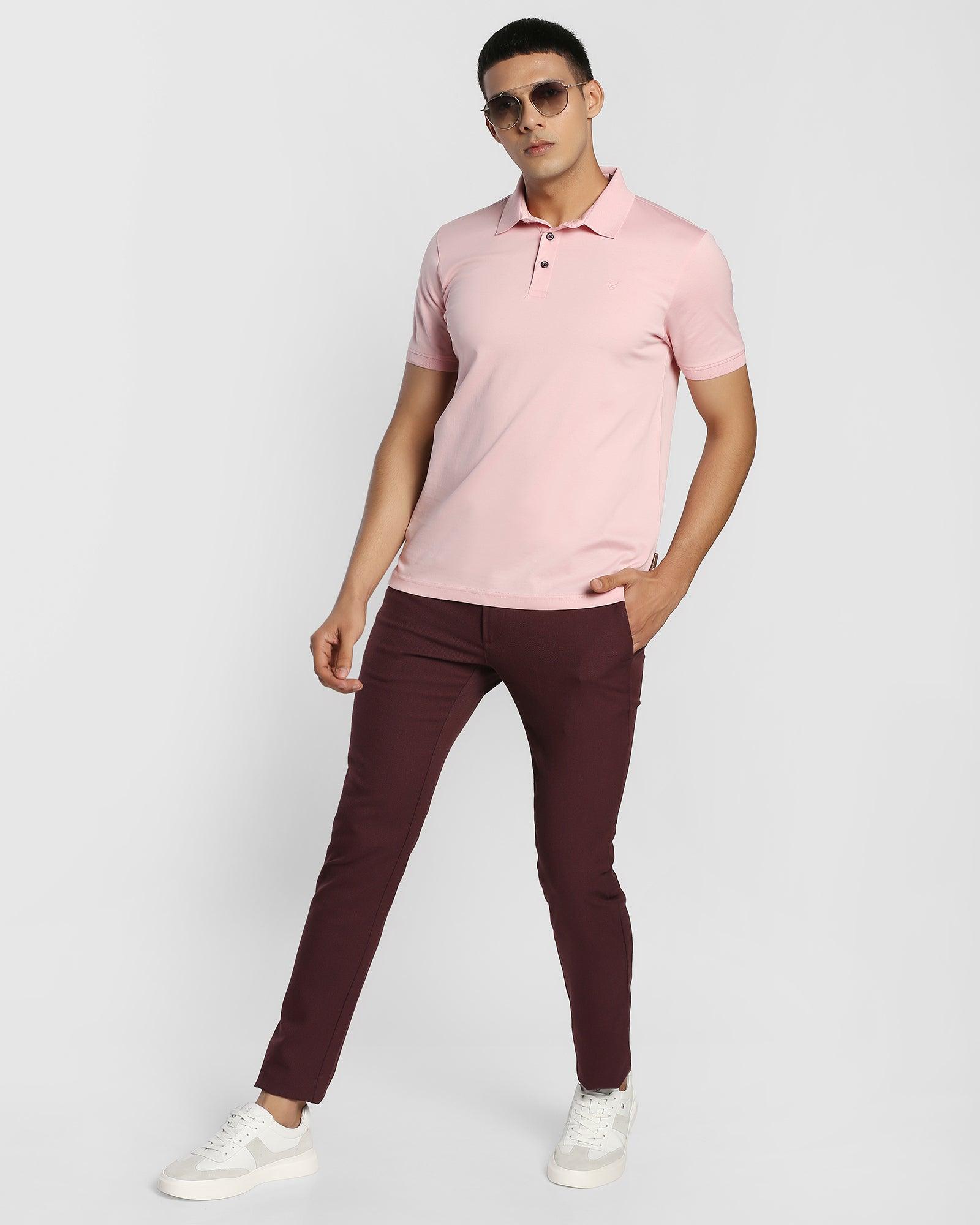 Polo Pink Solid T Shirt - Mercury