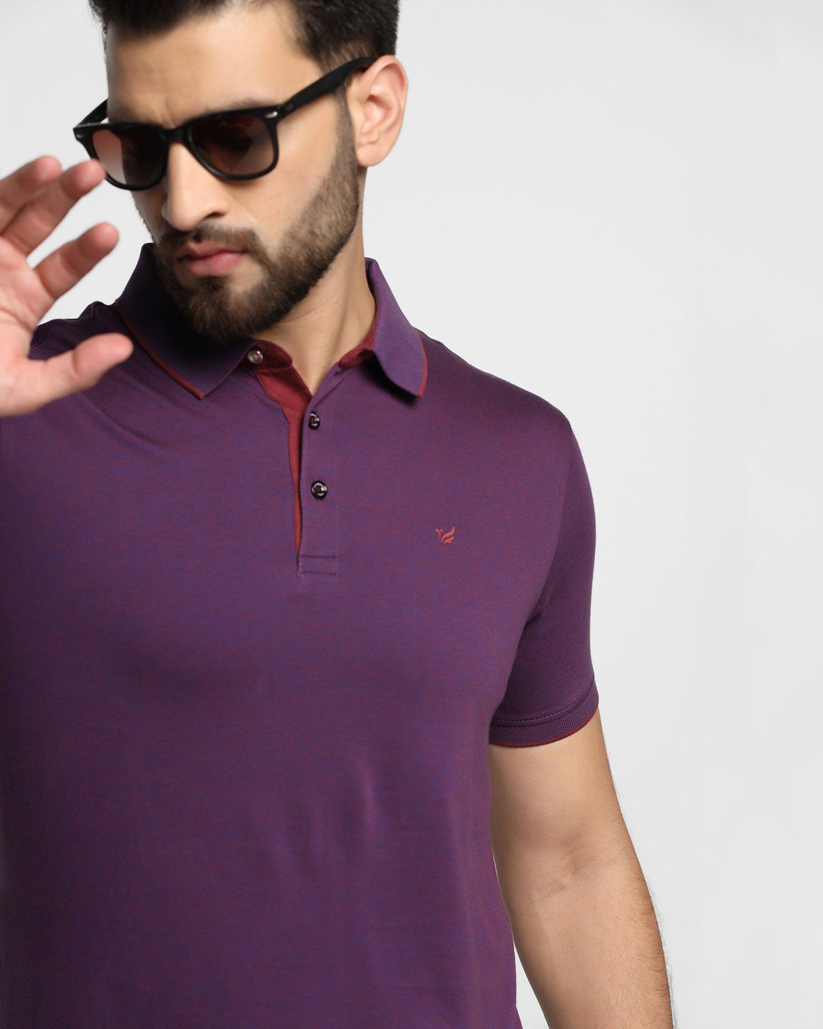 Polo Purple Solid T-Shirt - Tone