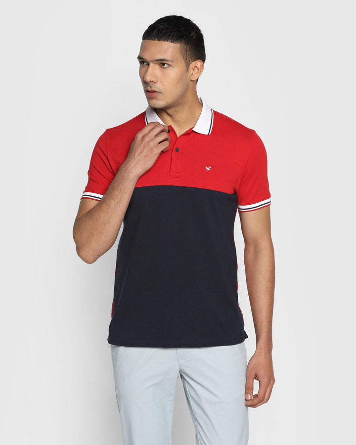 Polo Red Solid T-Shirt - Helium