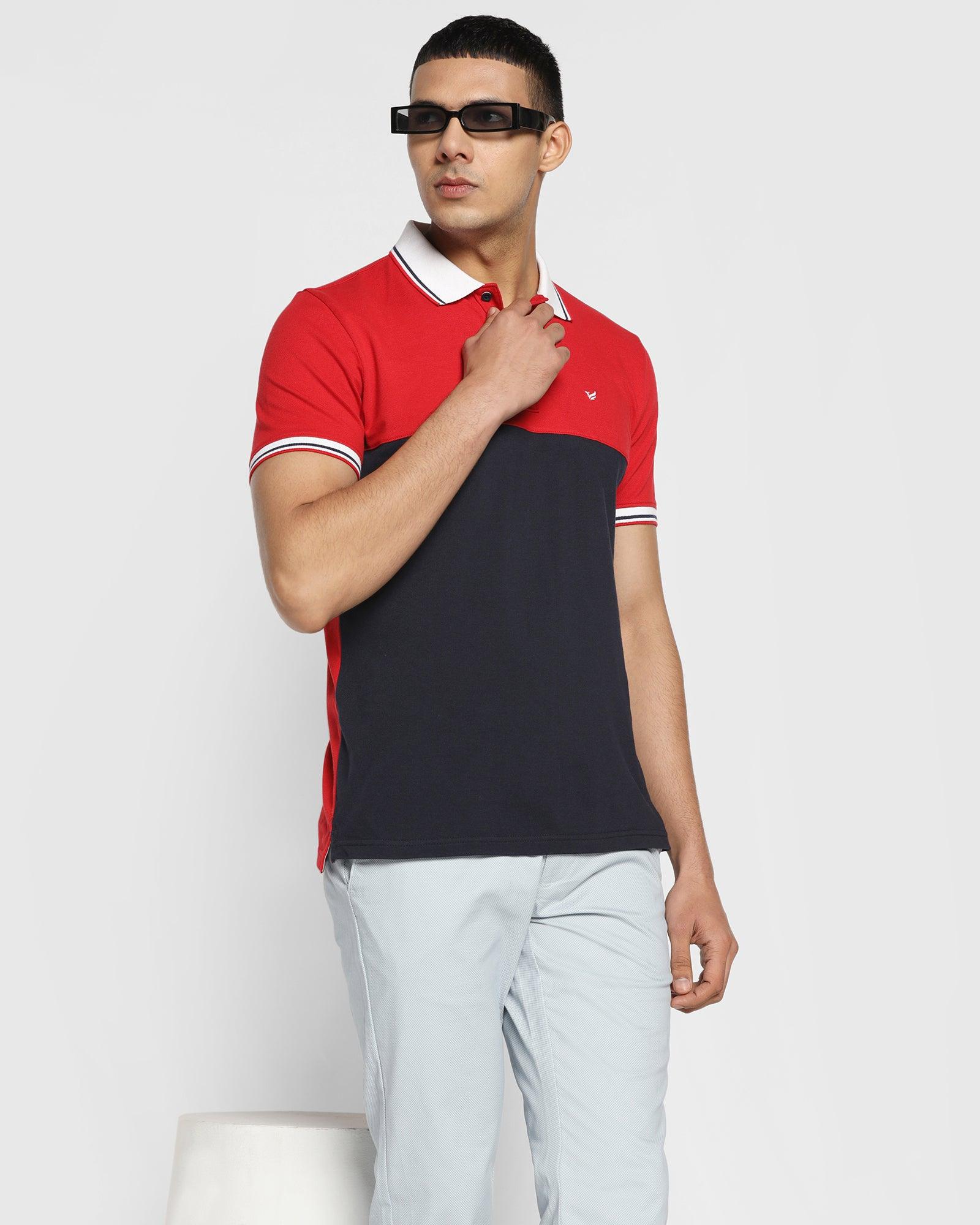 Polo Red Solid T Shirt - Helium