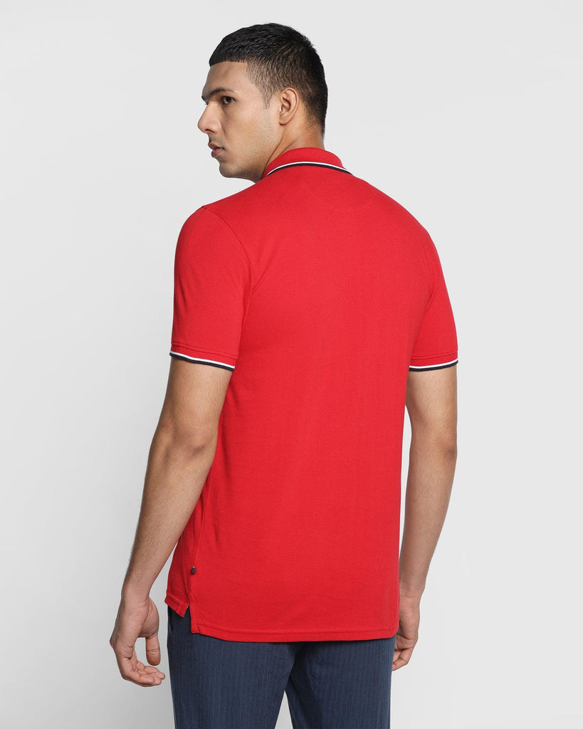 Polo Red Solid T-Shirt - Tempo