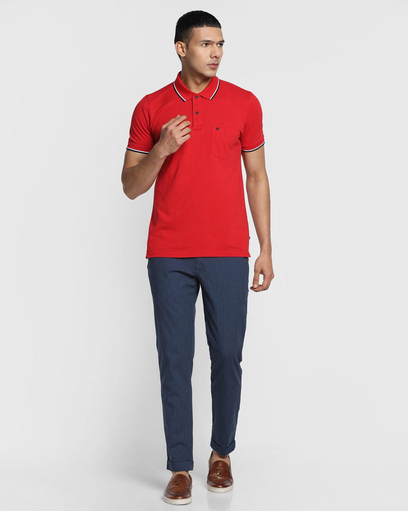 Polo Red Solid T-Shirt - Tempo