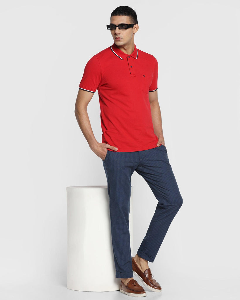 Polo Red Solid T-Shirt - Tempo