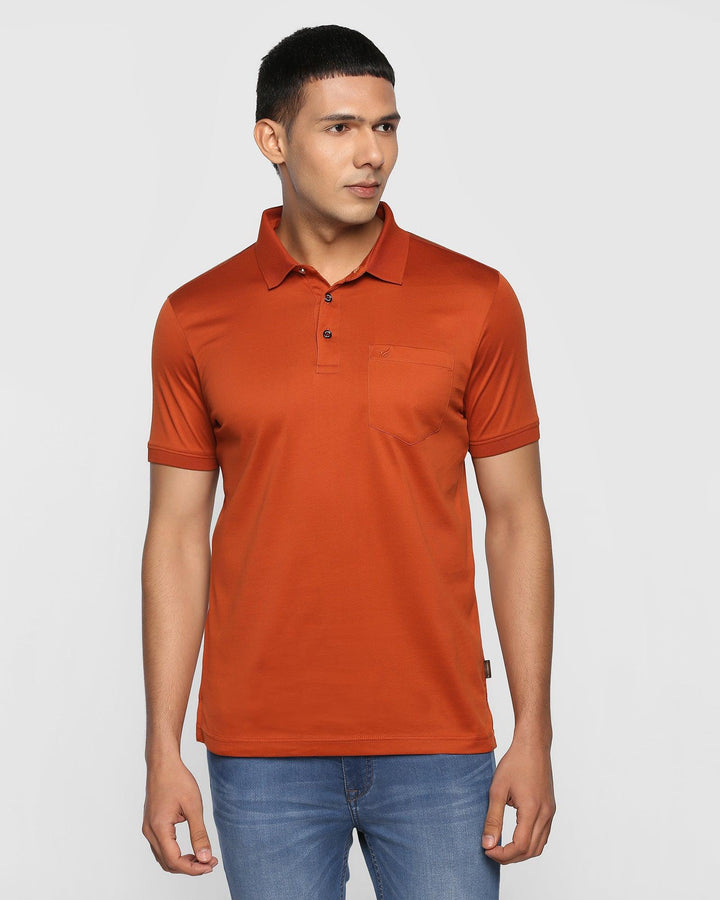 Polo Rust Orange Solid T-Shirt - Mercury