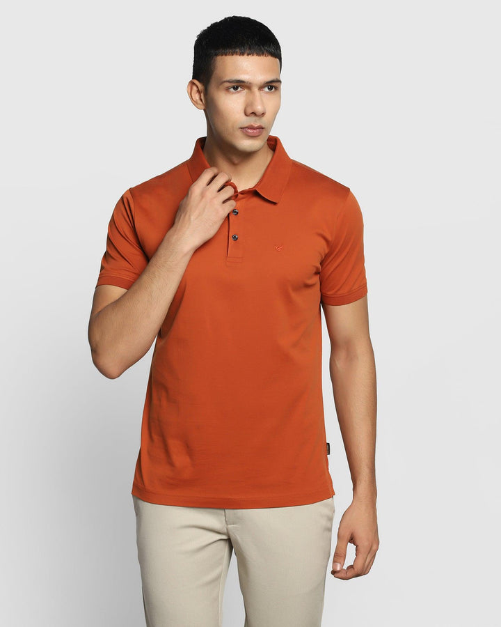 Polo Rust Orange Solid T-Shirt - Mercury