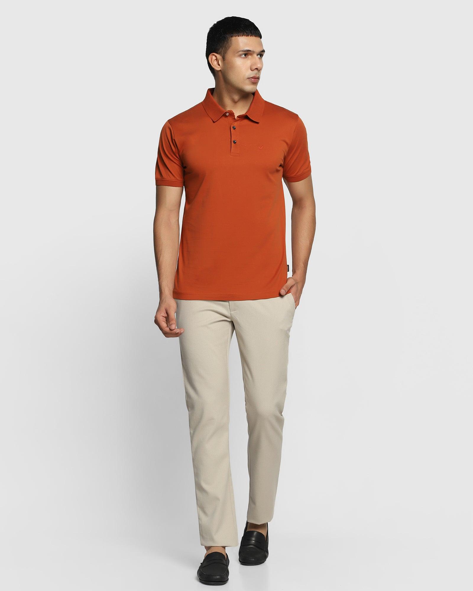 Polo Rust Orange Solid T-Shirt - Mercury
