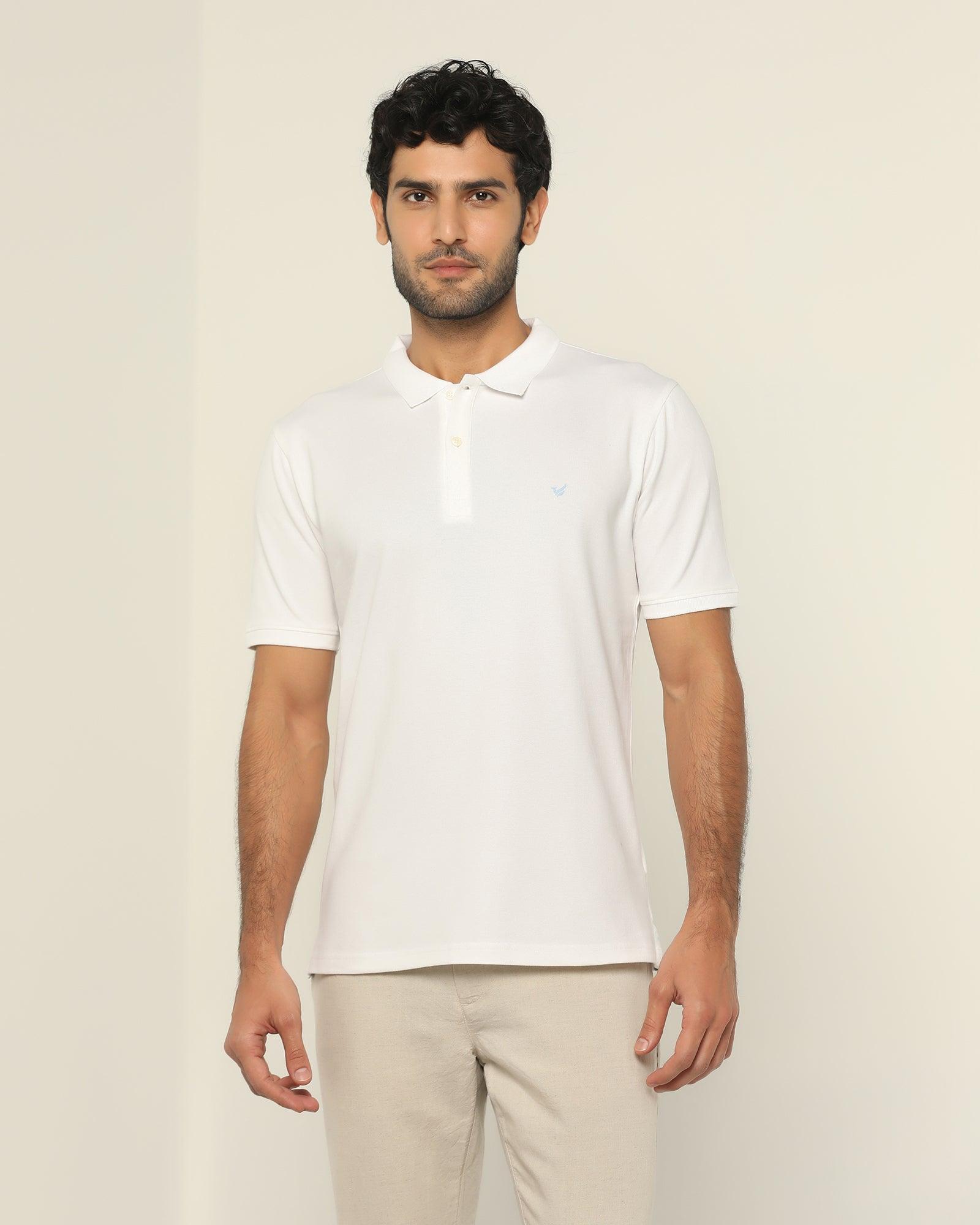 Polo White Solid T Shirt - Bonnel
