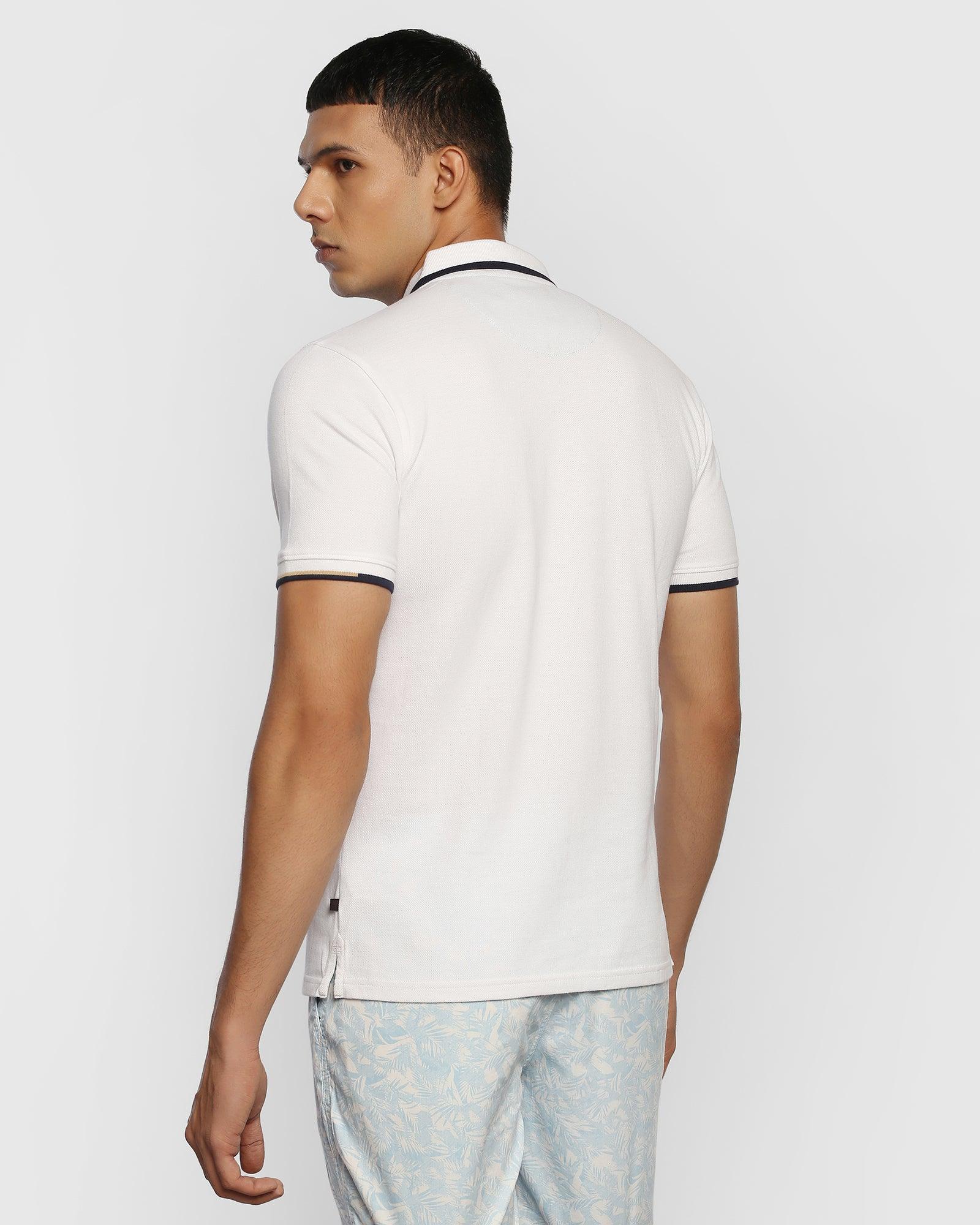 POLO V-NECK T-SHIRT WHITE – Men's Clothing Store