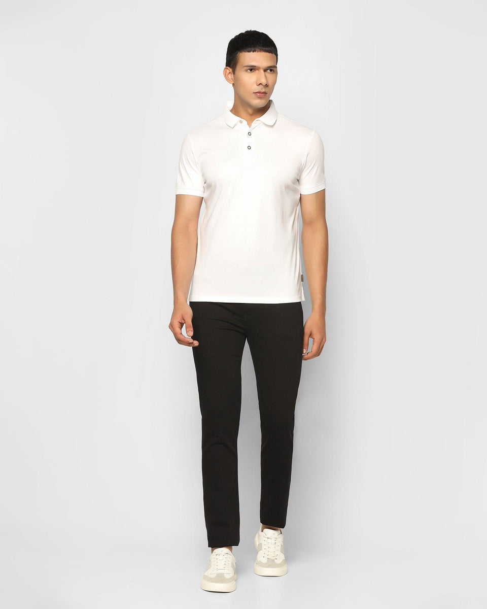 Polo White Solid T-Shirt - Toll