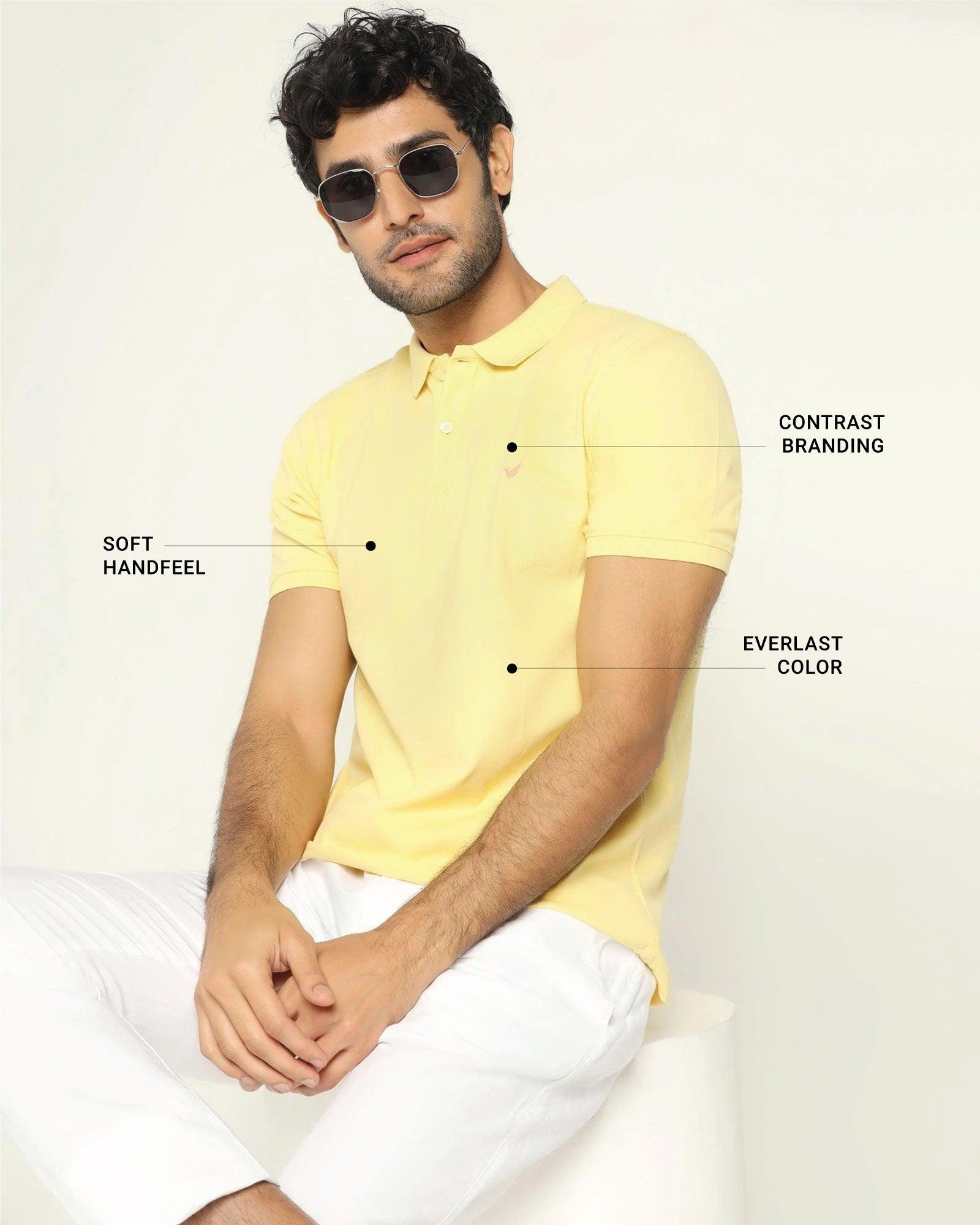 Polo Yellow Solid T Shirt - Bonnel