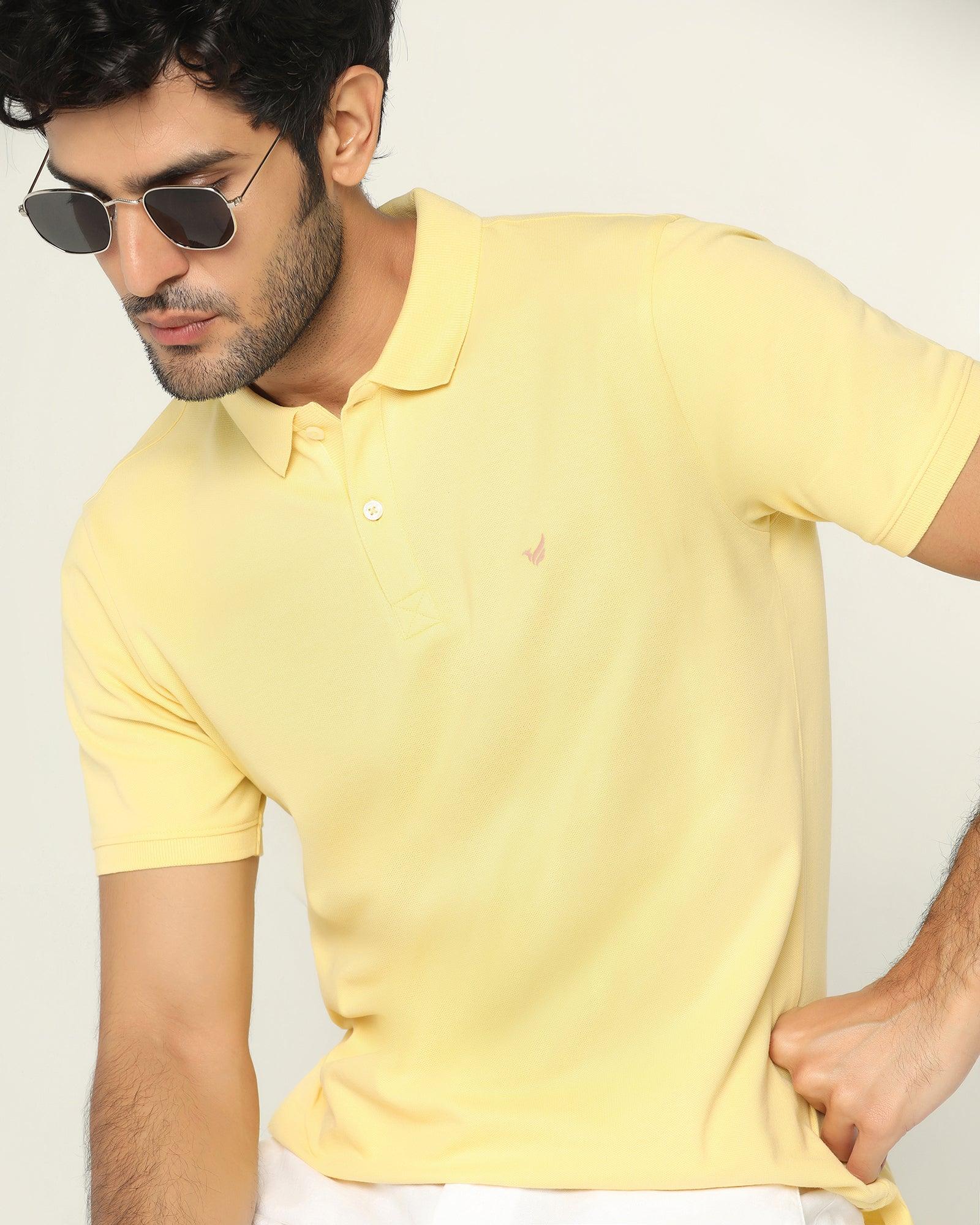 Polo Yellow Solid T Shirt - Bonnel