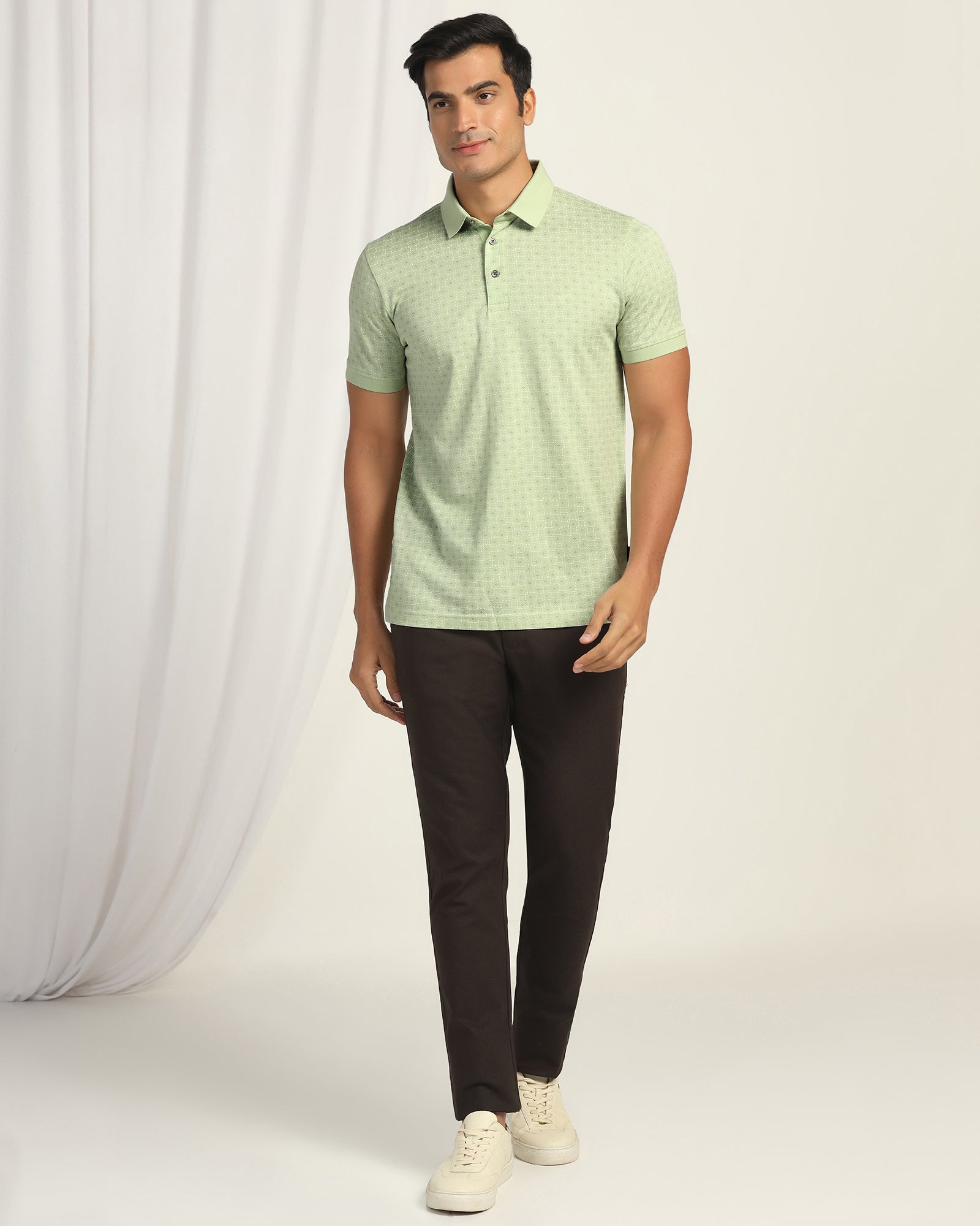 Polo Light Green Printed T-Shirt - Henry