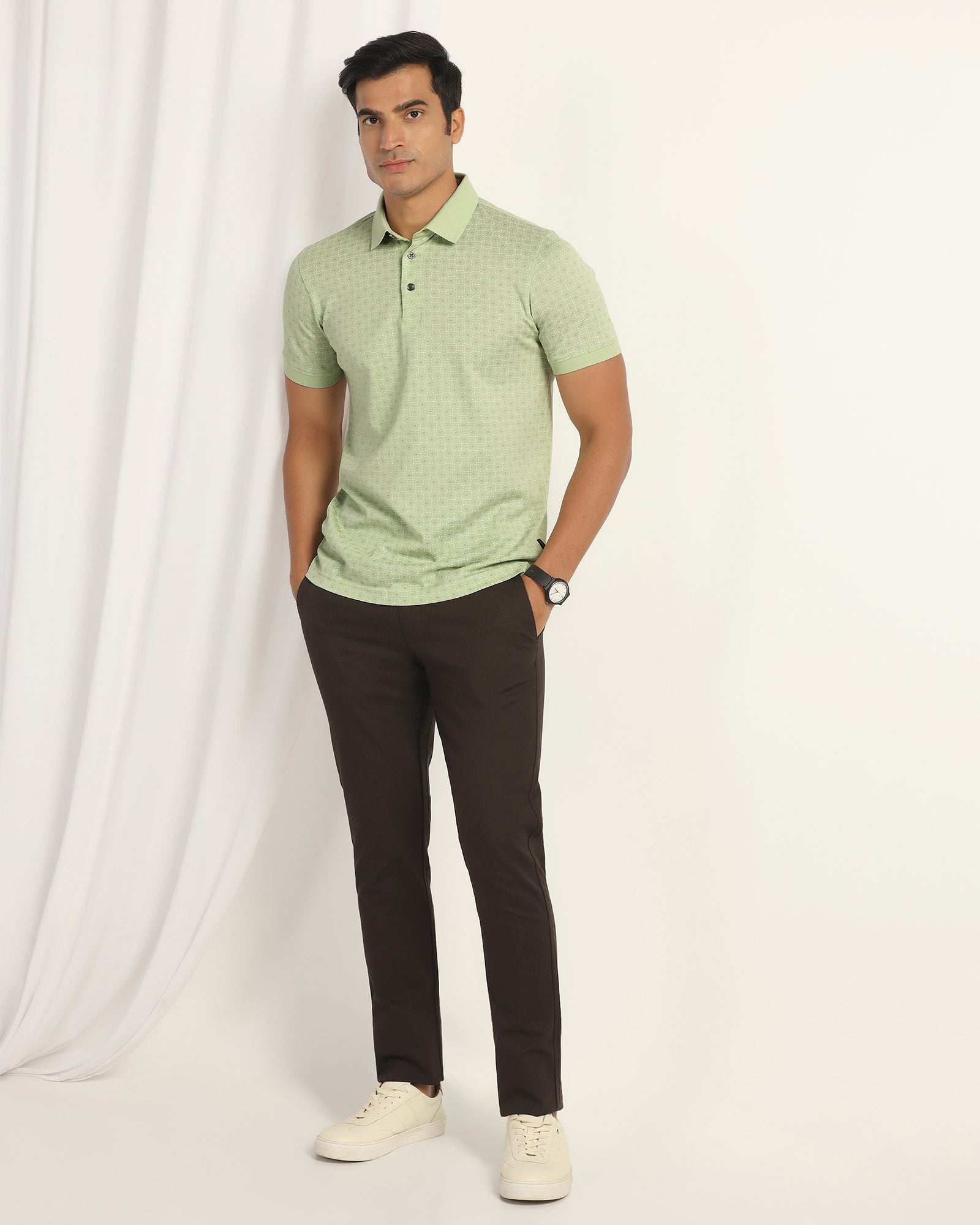 Polo Light Green Printed T-Shirt - Henry