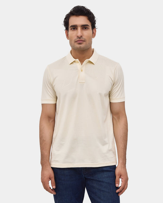 Powder Yellow Textured Polo - Seo